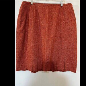 Talbots - Burnt-Sienna wool skirt with pleats Size 18W